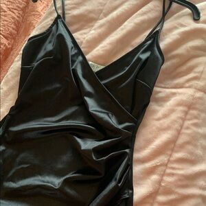 Elegant Black Satin Dress